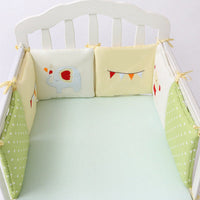 HKM-752147 Cotton Baby Bed Bumper Set - 6 Soft Filling Pieces for Crib Protection