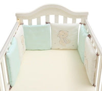 HKM-752147 Cotton Baby Bed Bumper Set - 6 Soft Filling Pieces for Crib Protection
