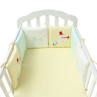 HKM-752147 Cotton Baby Bed Bumper Set - 6 Soft Filling Pieces for Crib Protection