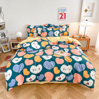HKM-752147 Cotton Four-Piece Student Dormitory Fitted Sheet Set with Floral and Plant Patterns