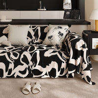 HKM-752211 Stain-Resistant Black Sofa Cushion for Living Room - Stylish Floral Pattern, Multiple Sizes Available