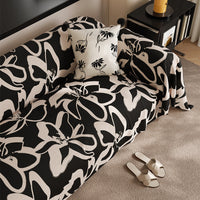 HKM-752211 Stain-Resistant Black Sofa Cushion for Living Room - Stylish Floral Pattern, Multiple Sizes Available