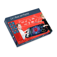 HKM-752275 2-in-1 Kids Electric Musical Piano Play Mat with Drum Kit and Touch Sensors for Infants and Toddlers