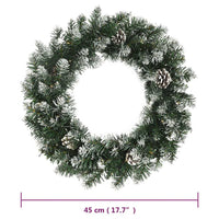 HKM-752275 LED Christmas Wreath with Pine Cones and Artificial Snow - 45 cm, Weather-Resistant PVC