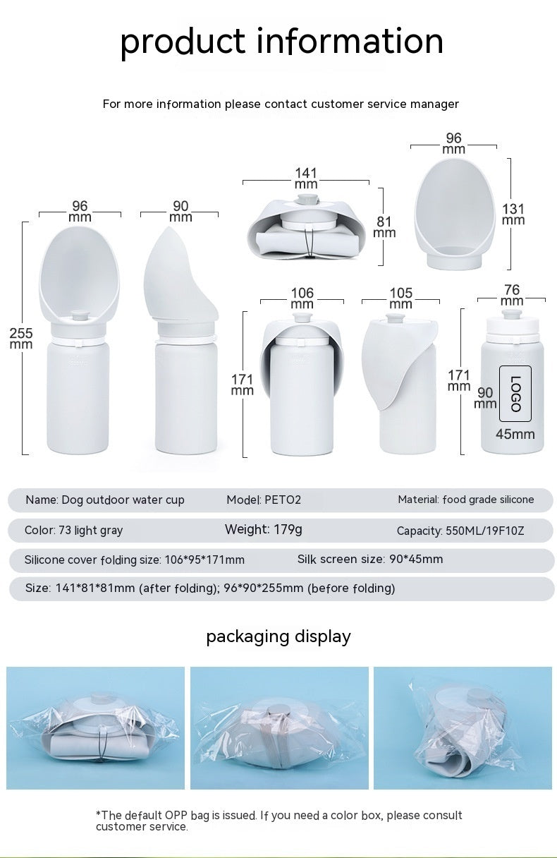 HKM-752339 Portable Large-Capacity Silicone Water Bottle for Dogs - Outdoor Foldable Drinking Cup