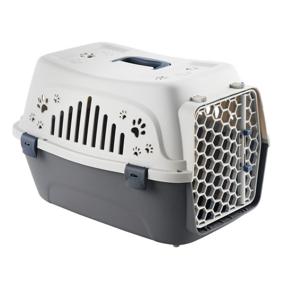 HKM-752467 Pet Travel Carrier - Large Dog Cage for Small & Medium Pets - Pink/Blue/Beige/Gray PP Material