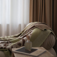 HKM-752531 Nordic Style Thick Cashmere Blanket in Milk Green with Floral Pattern, 130x180cm