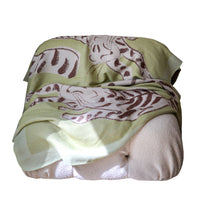 HKM-752531 Nordic Style Thick Cashmere Blanket in Milk Green with Floral Pattern, 130x180cm