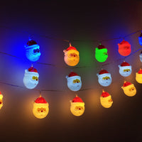 HKM-752595 Santa Claus and Snowman String Lights for Holiday Decorations - 1.6m with 20 Lamps