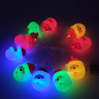 HKM-752595 Santa Claus and Snowman String Lights for Holiday Decorations - 1.6m with 20 Lamps