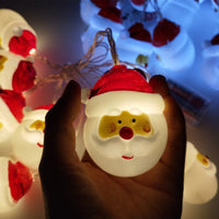 HKM-752595 Santa Claus and Snowman String Lights for Holiday Decorations - 1.6m with 20 Lamps