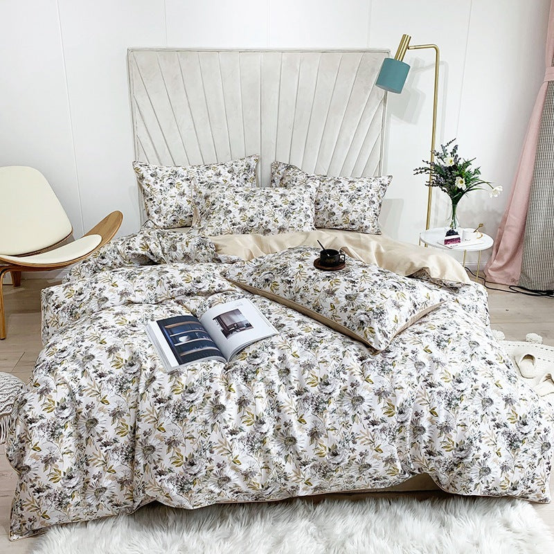 HKM-752787 Cotton Digital Print Bed Sheet and Quilt Cover Set in Multiple Sizes