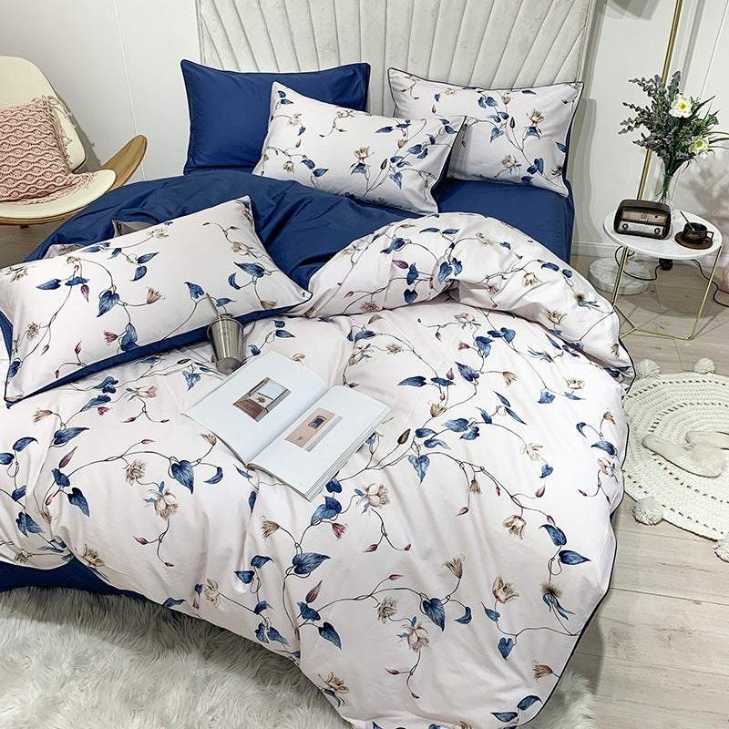 HKM-752787 Cotton Digital Print Bed Sheet and Quilt Cover Set in Multiple Sizes