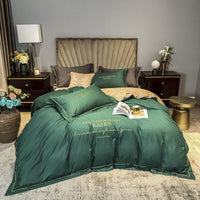 HKM-752787 Cotton Solid Color Four-Piece Fitted Bedding Set for 1.2m to 2.0m Beds