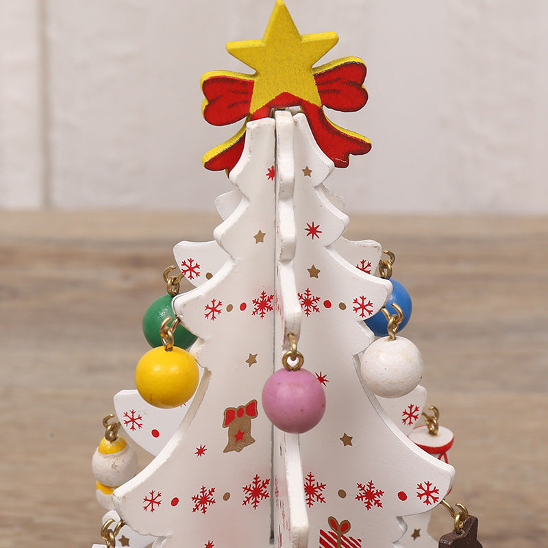 HKM-752915 Modern Christmas Tree Scene Decoration - MDF, 19x10.5cm, Manual & Laser Craft