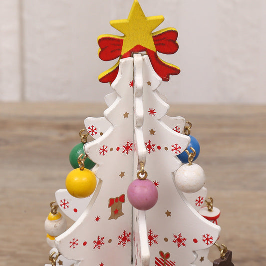 HKM-752915 Modern Christmas Tree Scene Decoration - MDF, 19x10.5cm, Manual & Laser Craft
