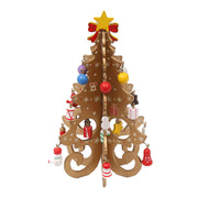 HKM-752915 Modern Christmas Tree Scene Decoration - MDF, 19x10.5cm, Manual & Laser Craft
