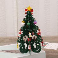 HKM-752915 Modern Christmas Tree Scene Decoration - MDF, 19x10.5cm, Manual & Laser Craft