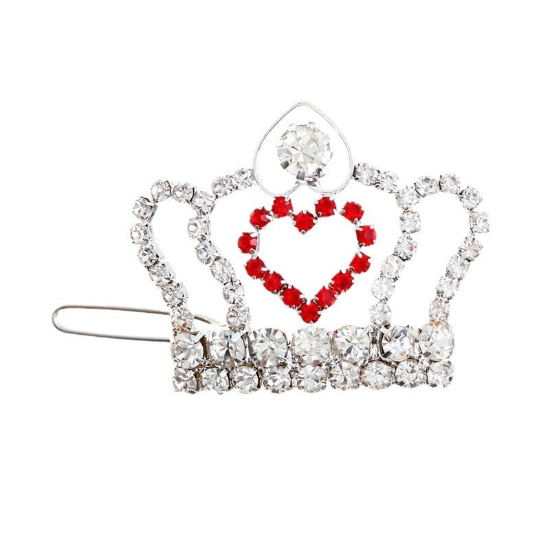 HKM-752979 Rhinestone Princess Crown Hair Clip for Dogs and Cats