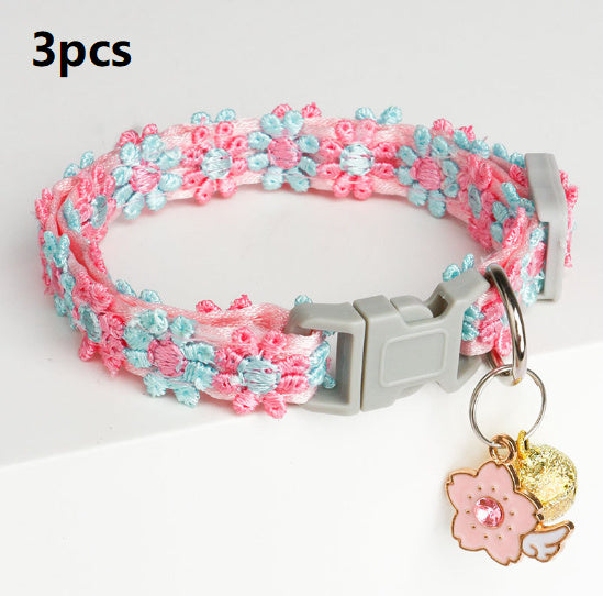 HKM-753171 Lace Embroidery Trim Bell Pet Collar