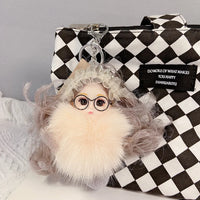 HKM-753299 Cute Cartoon Plush Doll Keychain for Women - Creative Bag Accessory & Gift for All Ages