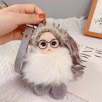 HKM-753299 Cute Cartoon Plush Doll Keychain for Women - Creative Bag Accessory & Gift for All Ages