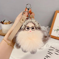 HKM-753299 Cute Cartoon Plush Doll Keychain for Women - Creative Bag Accessory & Gift for All Ages