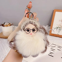 HKM-753299 Cute Cartoon Plush Doll Keychain for Women - Creative Bag Accessory & Gift for All Ages