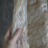 HKM-753299 Designer Cotton-Polyester Yarn Fabric with Flowing Texture for DIY Clothing