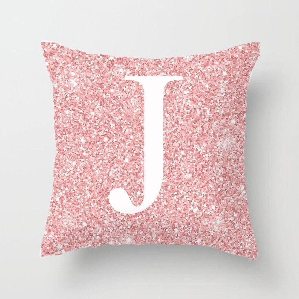 HKM-753427 Metal Letters Peach Skin Fabric Pillow Cover - 45cm Modern Cushion in Multiple Colors