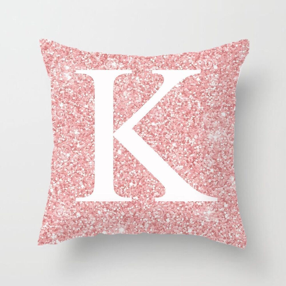HKM-753427 Metal Letters Peach Skin Fabric Pillow Cover - 45cm Modern Cushion in Multiple Colors