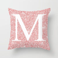 HKM-753427 Metal Letters Peach Skin Fabric Pillow Cover - 45cm Modern Cushion in Multiple Colors