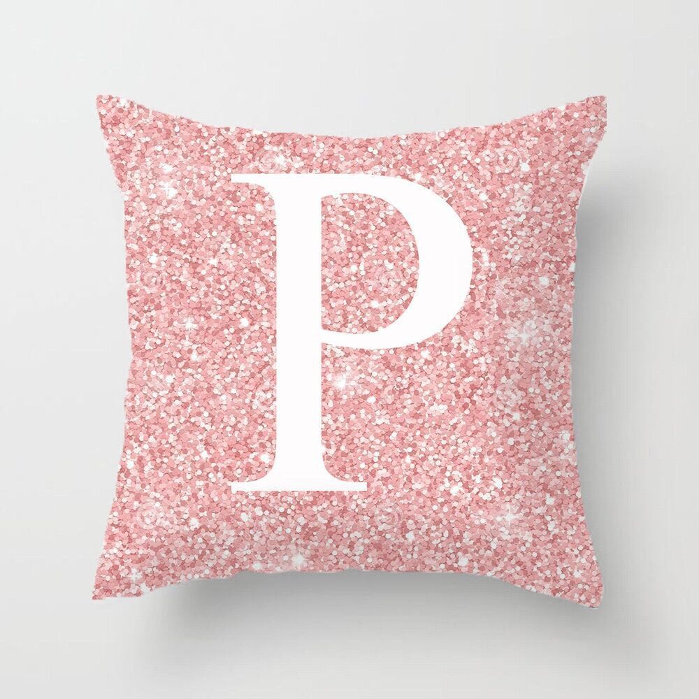 HKM-753427 Metal Letters Peach Skin Fabric Pillow Cover - 45cm Modern Cushion in Multiple Colors