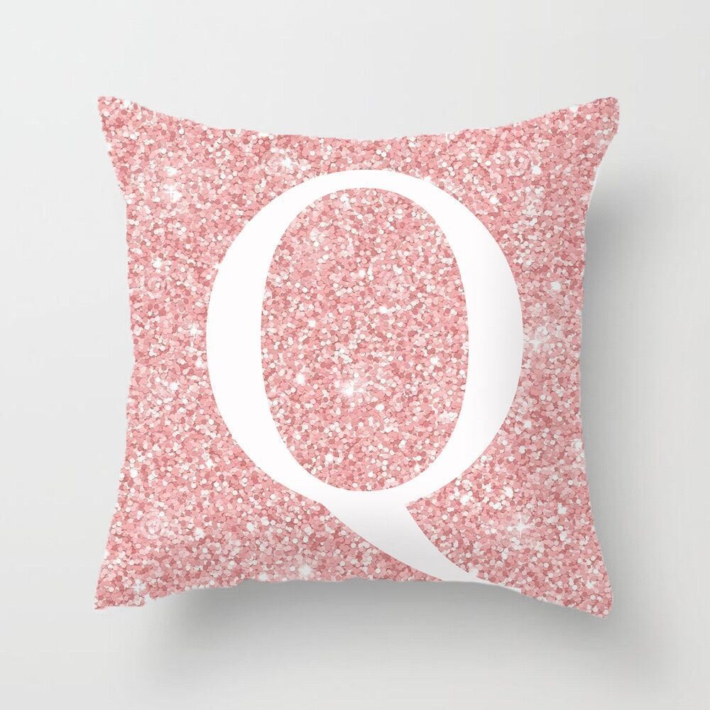 HKM-753427 Metal Letters Peach Skin Fabric Pillow Cover - 45cm Modern Cushion in Multiple Colors