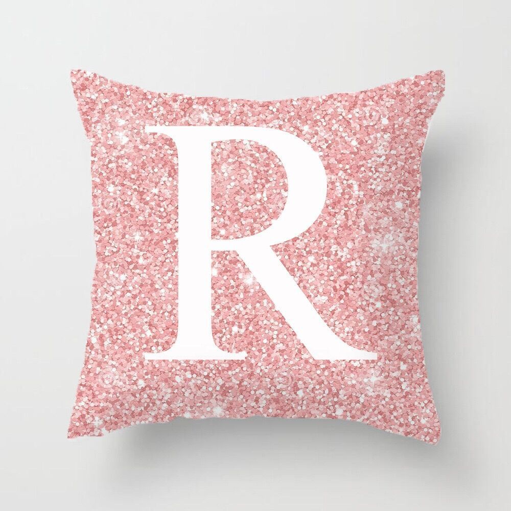 HKM-753427 Metal Letters Peach Skin Fabric Pillow Cover - 45cm Modern Cushion in Multiple Colors