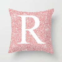 HKM-753427 Metal Letters Peach Skin Fabric Pillow Cover - 45cm Modern Cushion in Multiple Colors