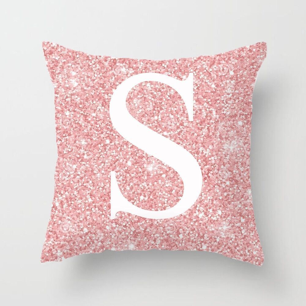 HKM-753427 Metal Letters Peach Skin Fabric Pillow Cover - 45cm Modern Cushion in Multiple Colors