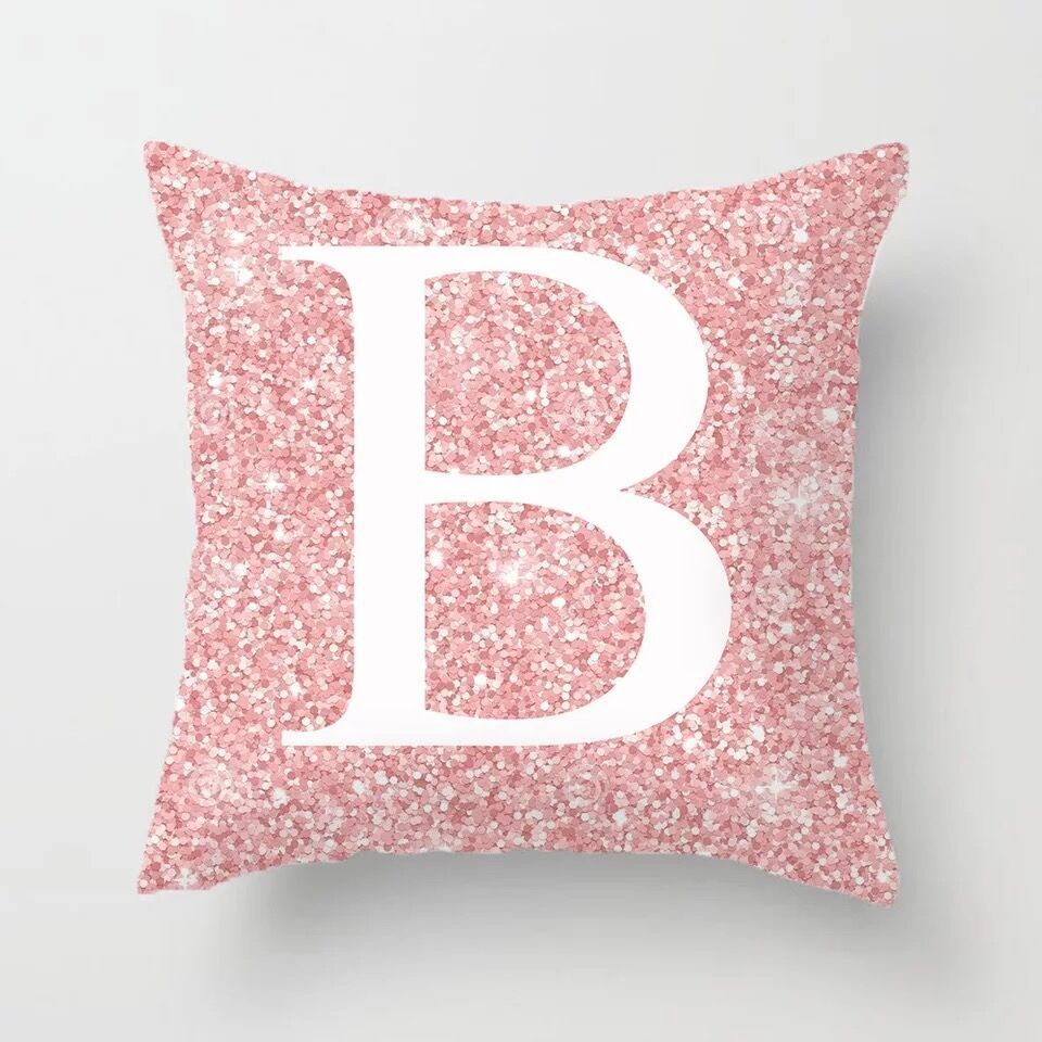 HKM-753427 Metal Letters Peach Skin Fabric Pillow Cover - 45cm Modern Cushion in Multiple Colors