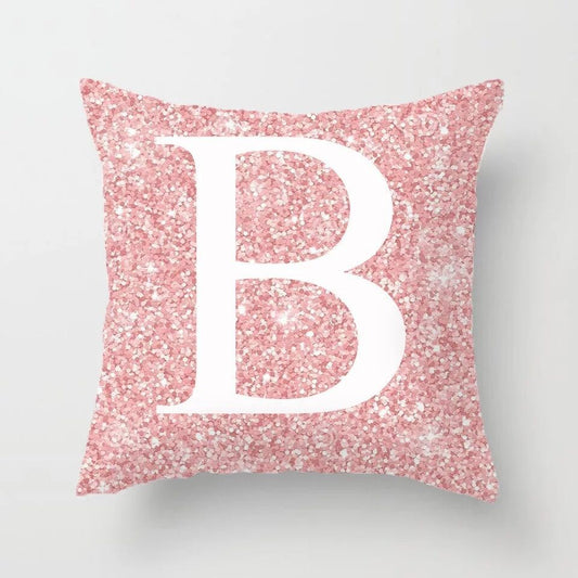 HKM-753427 Metal Letters Peach Skin Fabric Pillow Cover - 45cm Modern Cushion in Multiple Colors