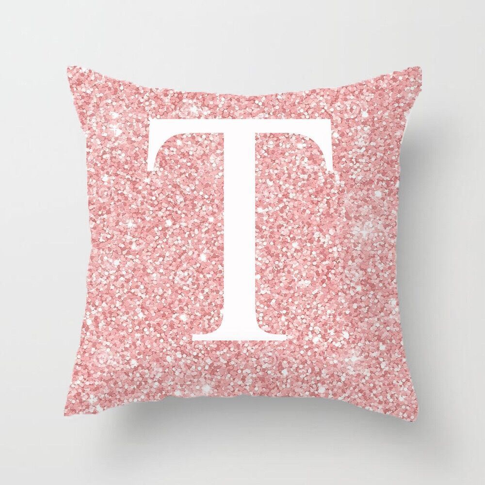 HKM-753427 Metal Letters Peach Skin Fabric Pillow Cover - 45cm Modern Cushion in Multiple Colors