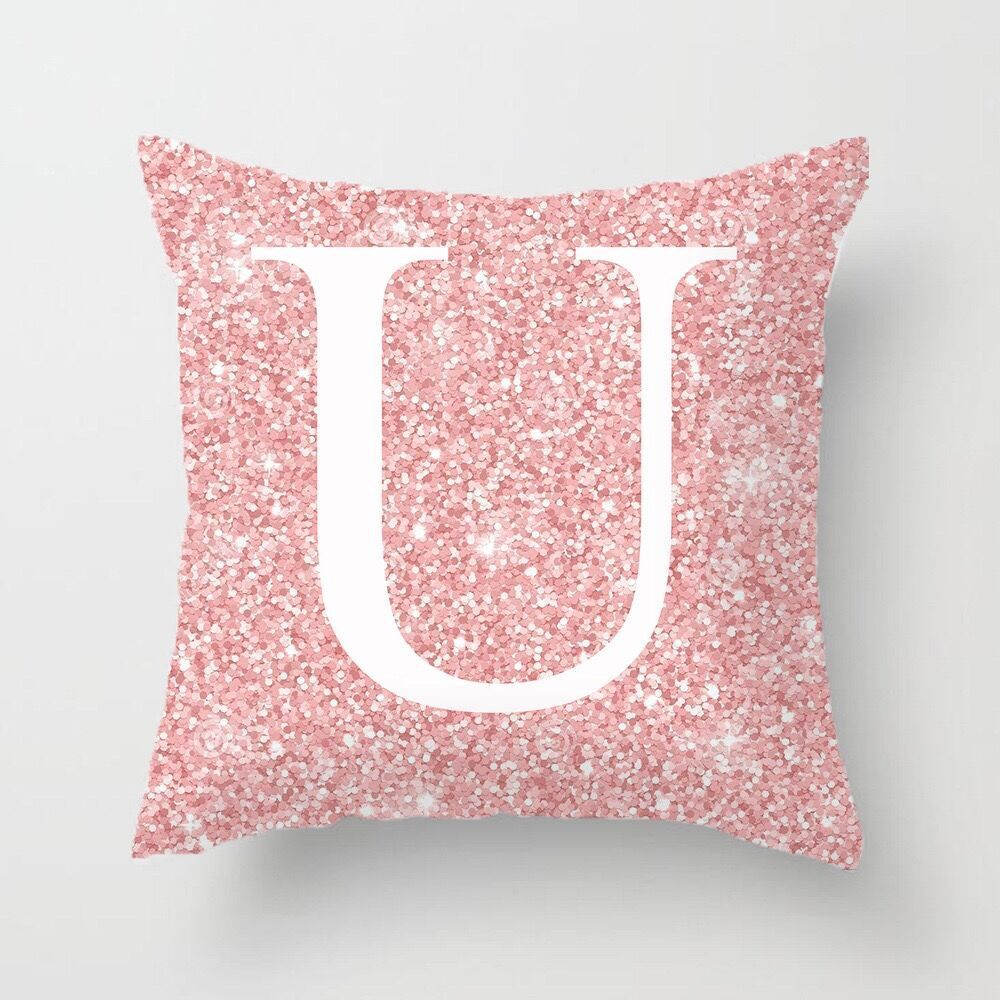 HKM-753427 Metal Letters Peach Skin Fabric Pillow Cover - 45cm Modern Cushion in Multiple Colors