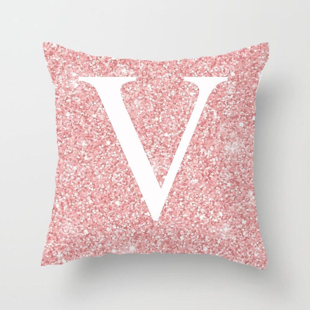 HKM-753427 Metal Letters Peach Skin Fabric Pillow Cover - 45cm Modern Cushion in Multiple Colors