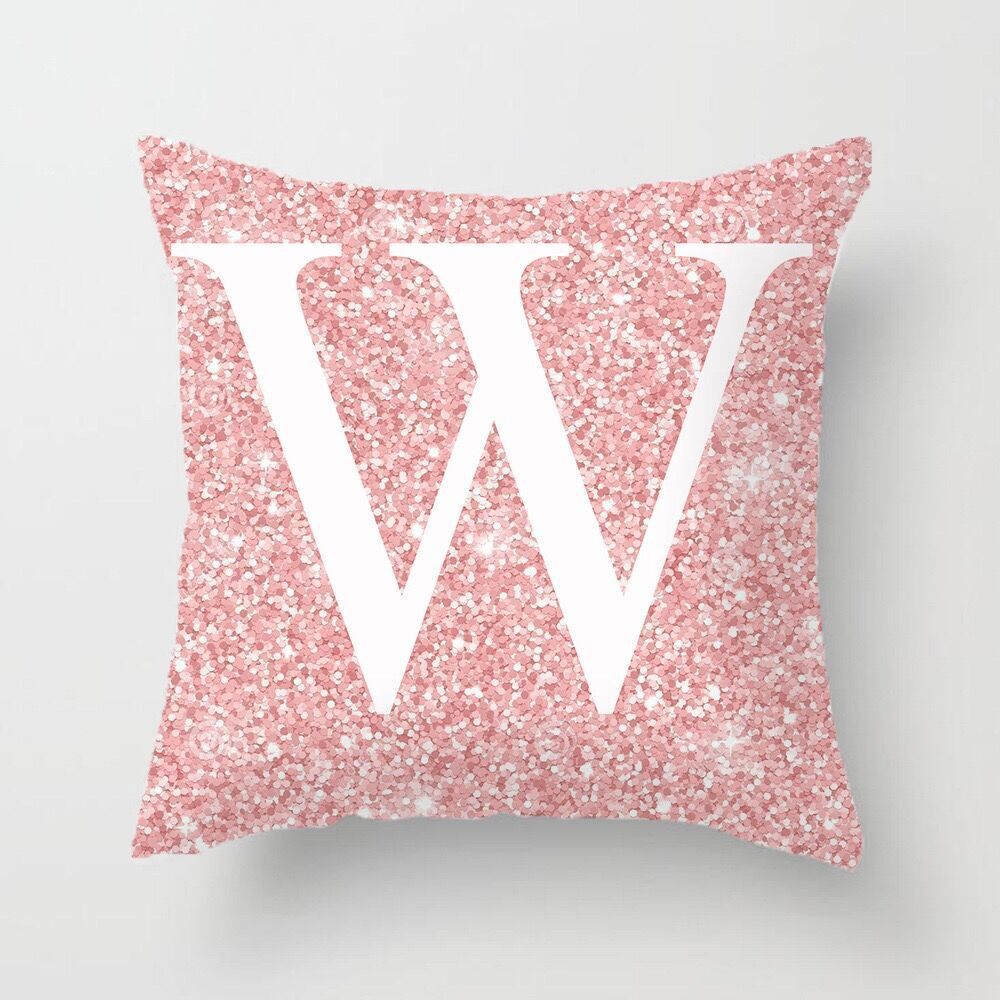HKM-753427 Metal Letters Peach Skin Fabric Pillow Cover - 45cm Modern Cushion in Multiple Colors