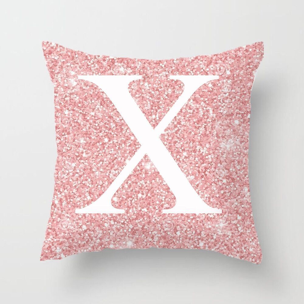 HKM-753427 Metal Letters Peach Skin Fabric Pillow Cover - 45cm Modern Cushion in Multiple Colors