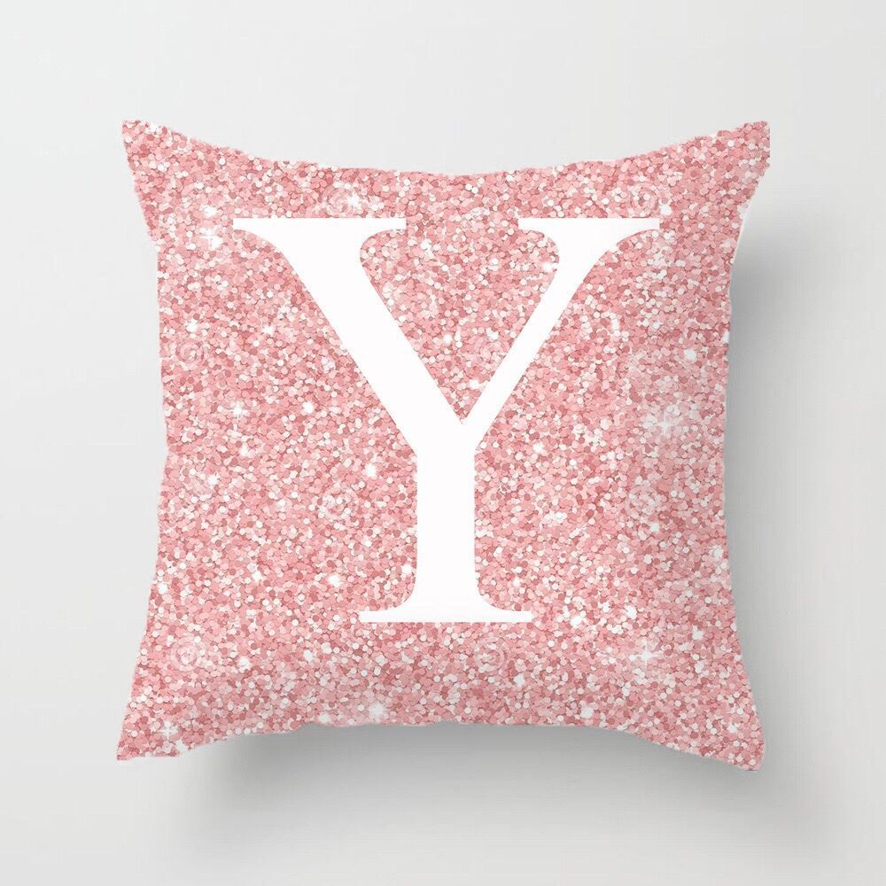 HKM-753427 Metal Letters Peach Skin Fabric Pillow Cover - 45cm Modern Cushion in Multiple Colors