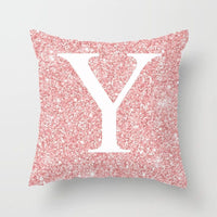 HKM-753427 Metal Letters Peach Skin Fabric Pillow Cover - 45cm Modern Cushion in Multiple Colors