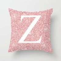 HKM-753427 Metal Letters Peach Skin Fabric Pillow Cover - 45cm Modern Cushion in Multiple Colors
