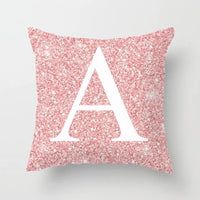 HKM-753427 Metal Letters Peach Skin Fabric Pillow Cover - 45cm Modern Cushion in Multiple Colors