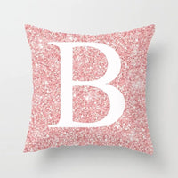 HKM-753427 Metal Letters Peach Skin Fabric Pillow Cover - 45cm Modern Cushion in Multiple Colors