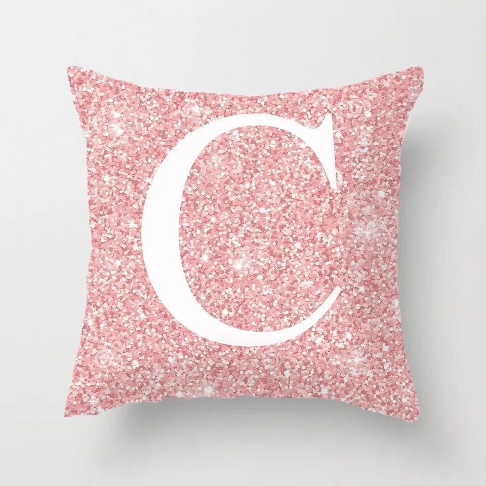 HKM-753427 Metal Letters Peach Skin Fabric Pillow Cover - 45cm Modern Cushion in Multiple Colors